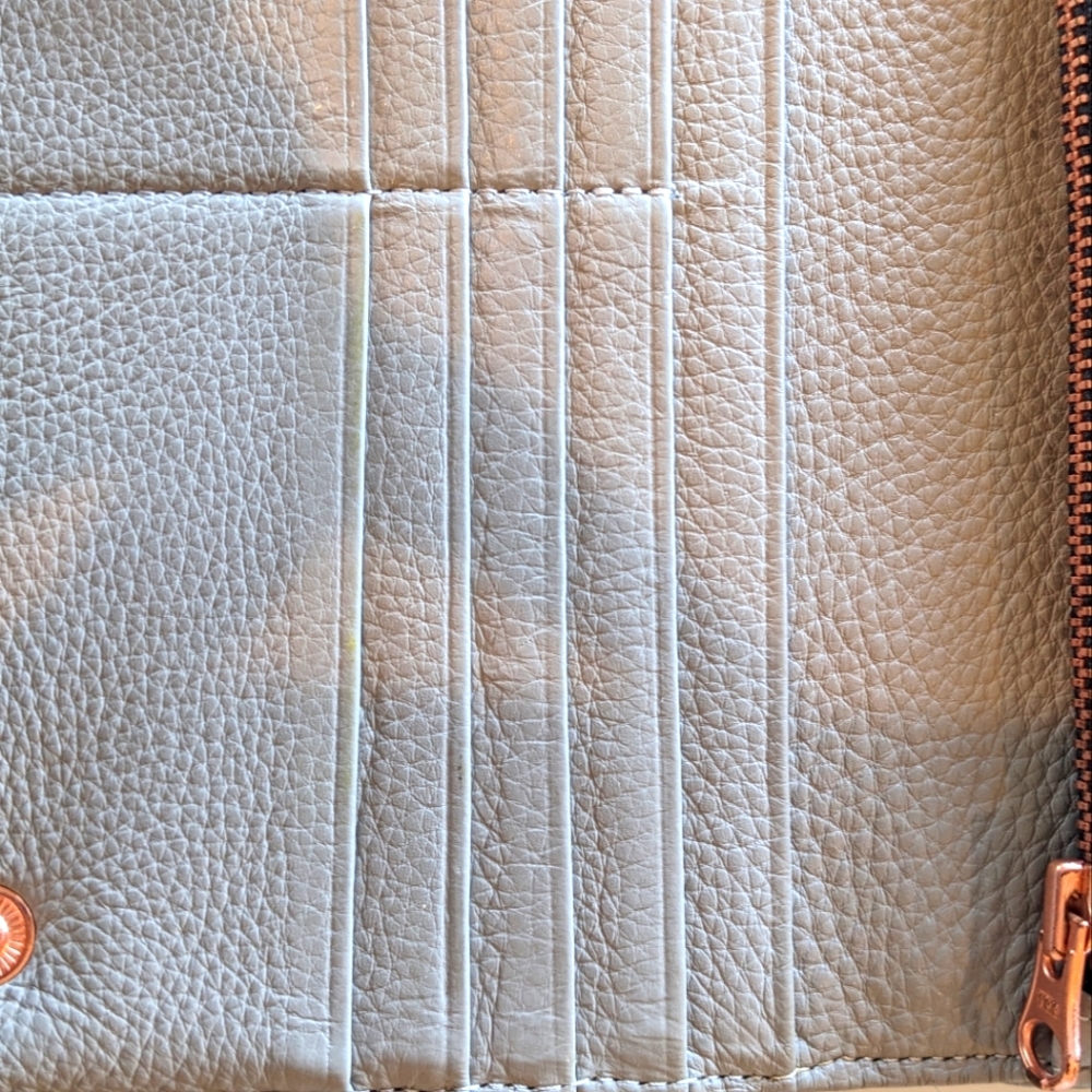 Status Anxiety Triple Threat Leather Wallet Grey + Rose Gold hardware - Picture 5 of 7